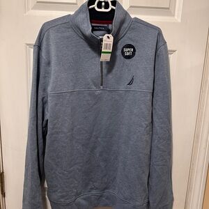 Nautica Men's Light Blue Zip-Up Sweater